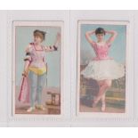 Cigarette cards, Pritchard & Burton, Beauties, PAC, Ref H2, picture nos 7 & 9 (gd)