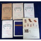 Tobacco advertising, Wills, a collection of 7 Company Price Lists May 1901, Nov 1915, Jul 1916,