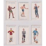 Trade cards, Boys' Friend, two sets, Famous Footballers Series (3 cards) & Famous Boxers Series (3