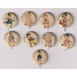 Tobacco issue, USA, Anon (ATC/American Pepsin Gum?), Celluloid buttons, Little Pinkies, 'K' size,