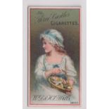 Cigarette card, Wills, Advertising card (Showcard, 7 brands), Beauty with basket, Wills ref book