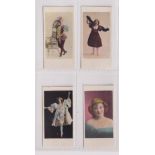 Cigarette cards, USA, Liggett & Myers, Actresses, subjects unnamed, 4 different coloured cards (
