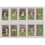 Cigarette cards, Gallaher, Lawn Tennis Celebrities (set, 50 cards) (a few with sl marks, gen gd)