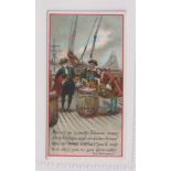 Cigarette card, Wills, Advertising card (Showcard, 7 brands), Sailors on deck with barrel, Wills ref