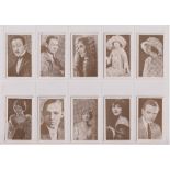 Trade cards, Joseph Crosfield & Sons, Film Stars (set, 36 cards) (all with 'cancelled' stamp to back
