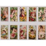 Cigarette cards, USA, Duke's, Floral Beauties, (set, 50 cards) (age toning to backs & one with