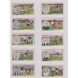 Cigarette cards, Churchman's, Footballers (coloured) (set, 50 cards) (few with sl marks, gen gd)