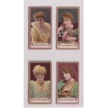 Cigarette cards, Canada, Chas. Mitchell, Actresses FROGA (Brown back), 4 cards, Agnes Huntington,