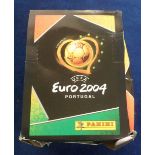 Trade cards, Panini, Football, Euro 2004 counter display box containing 36 packets of stickers &