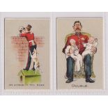 Cigarette cards, Nathan's, Comical Military & Naval Pictures (white border), two type cards, 'An