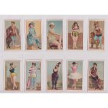 Cigarette cards, Pritchard & Burton, Beauties 'PAC' (set, 15 cards) (1 with ink number to back, rest