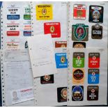 Beer labels, a collection of 400+ mainly 'with contents' labels stuck to individual A4 size pages,