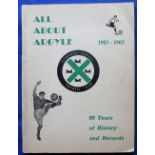 Football booklet, Plymouth Argyle, 'All About Argyle, 1903-1963, 128 pages with several photographic