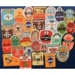 Beer labels, a mixed selection of approx. 30 labels, various shapes, sizes and breweries inc.