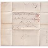 Stamps, A pre-stamp letter addressed to London from Hastings dated 21 March 1828, unused 1925