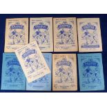 Football programmes, Millwall, a collection of 9 home match programmes 1952/3 - 1955/6 inc. West Ham