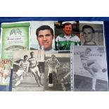 Football autographs, Celtic, Lisbon Lions 1967, 14 signed items mostly on magazine cuttings some