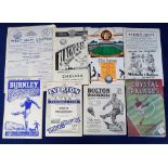 Football programmes, 1950/51, nine programmes, all 1950/51 season, Crystal Palace v Gillingham 7 Oct