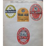 Beer labels, an exercise book containing approx. 244 labels (all stuck in) from a wide range of