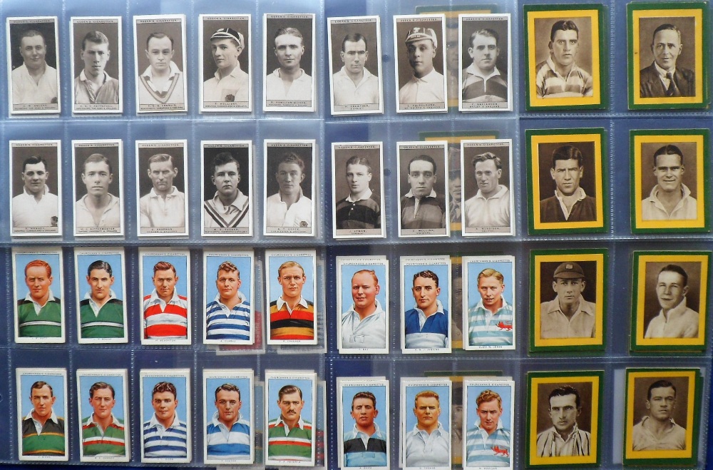Cigarette cards, Rugby, 3 sets, Churchman's Rugby Internationals (vg), Ogden's Famous Rugby