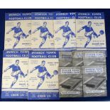 Football programmes, Ipswich homes 1955/56 -1958/59 (11) inc. Norwich 55/56, Reading 55/56, Coventry