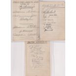 Football autographs, three 1930's album pages Bolton Wanderers 1934 (12), Bury 1930's (10), &