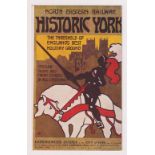 Postcard, North Eastern Railway poster advert No. 6 Historic York (vg)