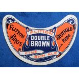 Beer label, Fliton Bros, Stotfold, Beds, Double Brown Stout neck label (gd) (1)