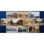 Postcards, Surrey, a selection of 10 cards of Station Hill and Farnham Station Surrey. Inc. interior