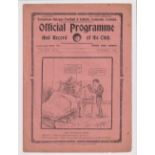 Football programme, Tottenham v West Ham 7 Nov 1925 Division 1 (4 pages) (sl creased)