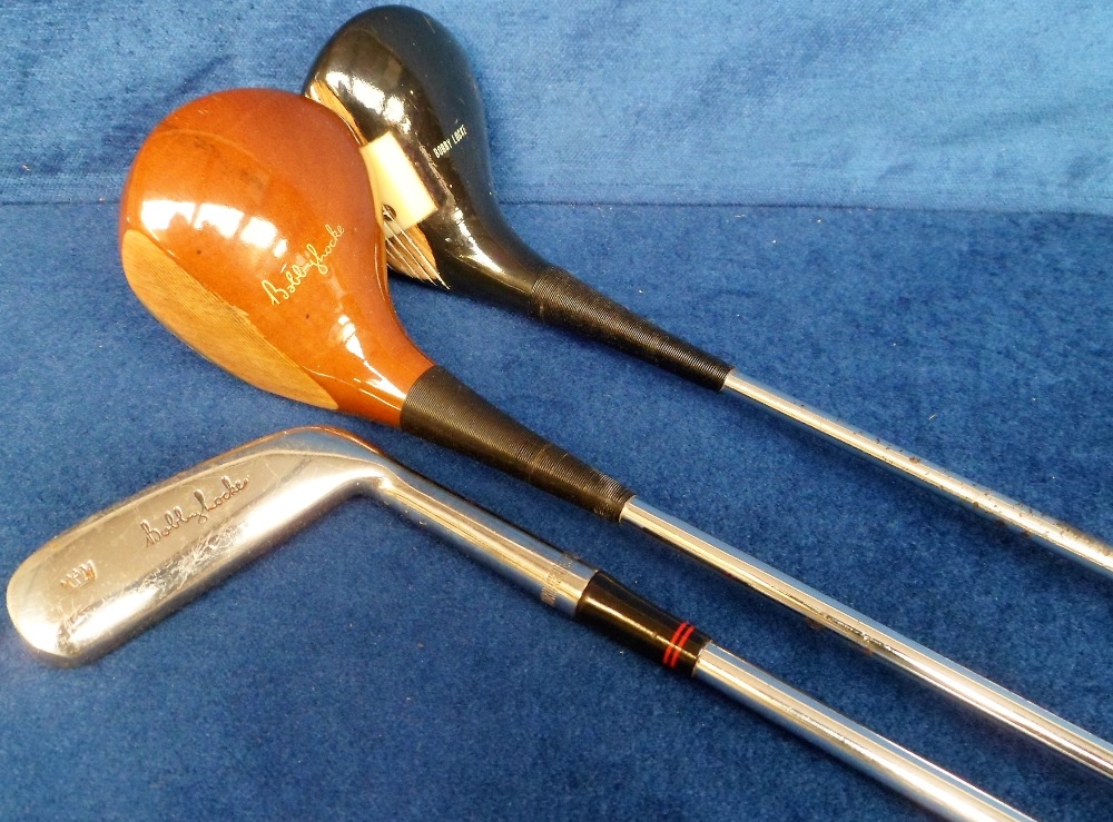 Golf, 3 Golf Clubs once belonging to Bobby Locke comprising Slazenger putter, Slazenger 1 Wood and - Image 2 of 2