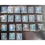 Stamps, collection of 21 GB Queen Victoria 2d Blues on Vario Sheet, U-FU