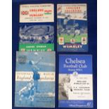 Football programmes, 1950's, four big match programmes, England World Cup X1 v FA Canadian Touring