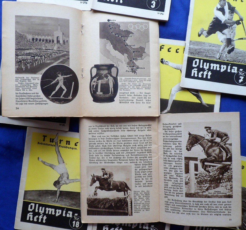 Olympics, Berlin, 1936, a collection of 11 small format guide books, mostly 32 pages & issued for - Image 2 of 2