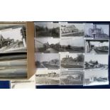 Postcards, Rail, a box of approx. 350 photos and a few postcards of UK railway stations,