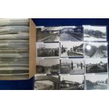 Postcards, Rail, a box of approx. 460 photos and a few postcards of UK railway stations, internal