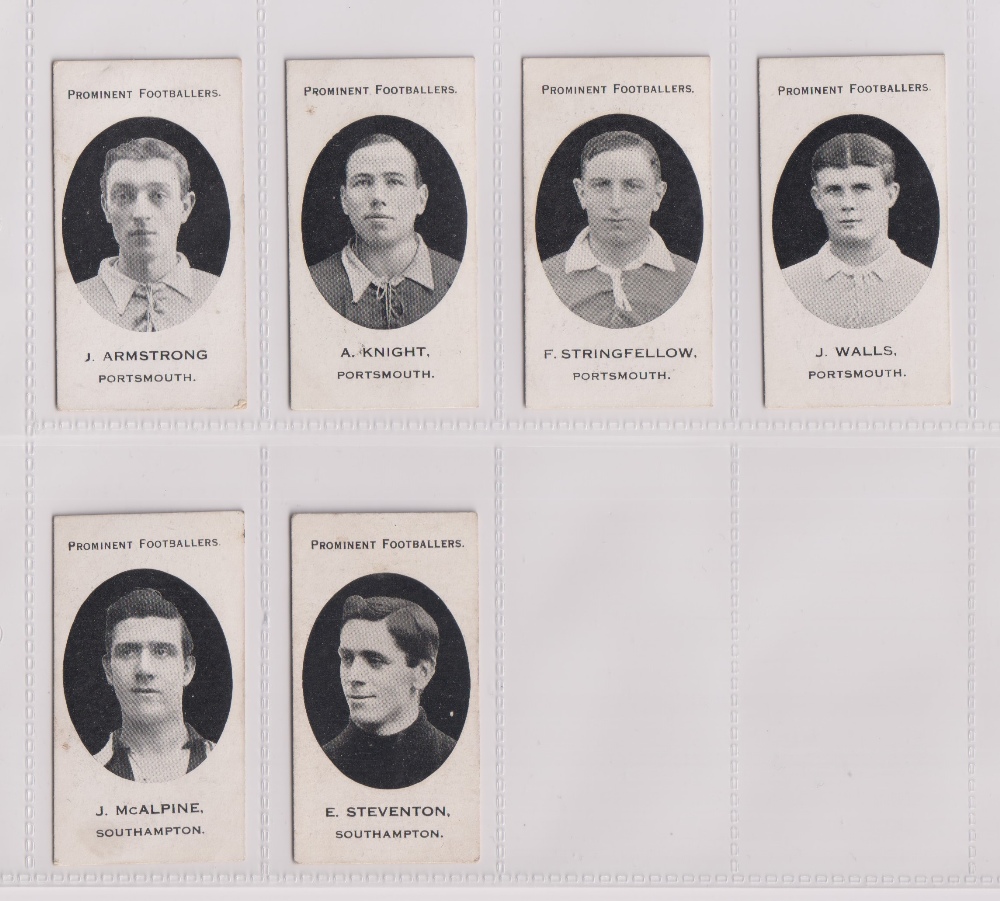 Cigarette cards, Taddy, Prominent Footballers (London Mixture backs), 6 cards, Portsmouth (4),