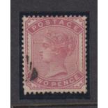 Stamps GB QV 1880/1 2d deep rose fine used SG168a cat £120