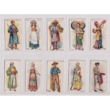 Cigarette cards, Smith's, Races of Mankind, 10 type cards, 5 Titled & 5 Untitled, multibacks, Titled