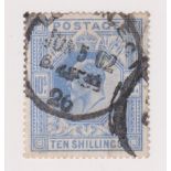 Stamp, GB KEVII 10s Ultramarine SG 265 Used cat £500