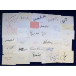 Autographs, Entertainment, selection of signed cards and album pages by various film and