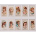 Cigarette cards, USA, Allen & Ginter, The World's Beauties, (set, 50 cards) (one creased, & a few