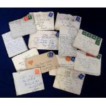 WW2, 11 Letters sent between Cpl. Frank Flack and his sweetheart Maud Watson dated 1938-1941 all