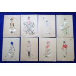 Cigarette cards, USA, ATC, Hamilton King Girls, Sketches, non-inset premium size issues, 203mm x