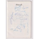 Football autographs, Leeds United, Souvenir Brochure of Promotion to the First Division, Season
