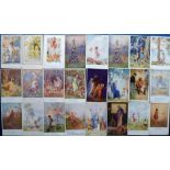 Postcards, Margaret Tarrant, a collection of approx. 50 artist-drawn cards inc. children, fairies (