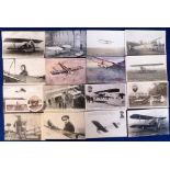 Postcards, Aviation, an interesting collection of mainly early to 1950 cards to include RP, Hucks,