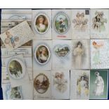 Postcards, a fine collection of approx. 380 art and subject cards published by Meissner & Buch, many