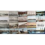 Postcards, a mixed shipping collection of approx. 40 cards inc. training ships Exmouth (RP), 3