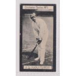 Cigarette card, Clarke's, Cricketers Series, type card, no 1, K.S. Ranjitsinghi, Sussex (two very